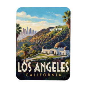Los Angeles California Hollywood Hills Travel Magnet