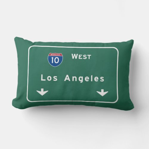 Los Angeles California Interstate Highway Freeway Lumbar Pillow