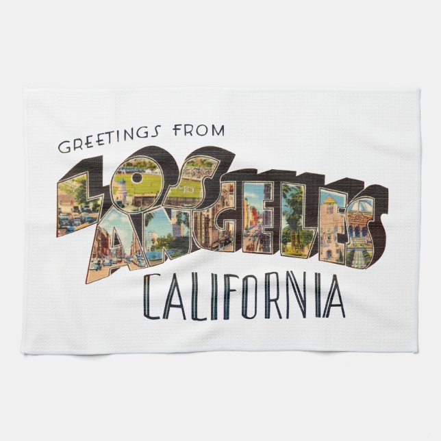 Los Angeles California Kitchen Towel (Horizontal)