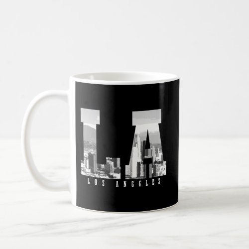 Los Angeles California La Skyline Pride Black Whit Coffee Mug