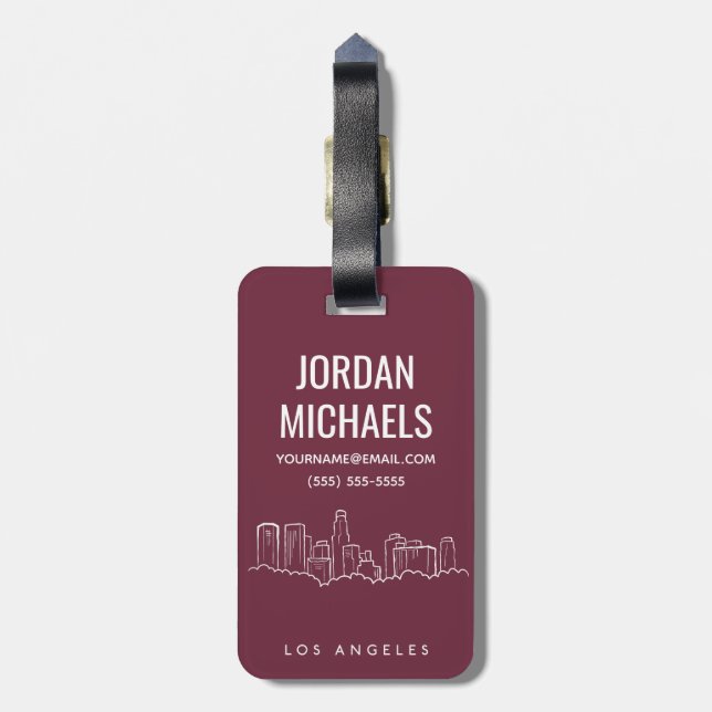 Los Angeles California Luggage Tag (Back Vertical)
