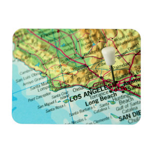 Los Angeles, California Map Magnet