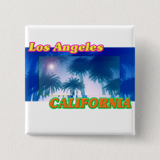 "Los Angeles CALIFORNIA" Palm Trees Button