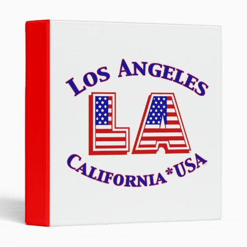 Los Angeles California Patriotic Binder