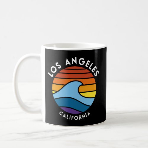 Los Angeles California Rainbow Wave Beach Coffee Mug