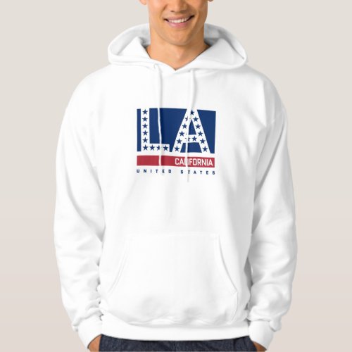 Los Angeles California  RedWhite  Blue Skyline Hoodie