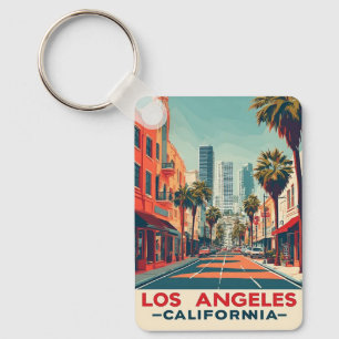 Los Angeles California Retro Travel Keychain