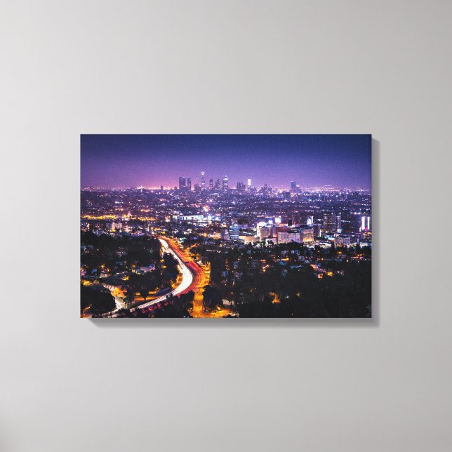 Los Angeles, California Skyline at night Canvas Print (Front)