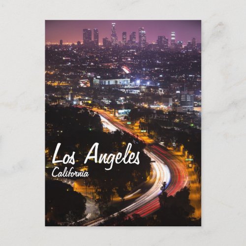 Los Angeles California Skyline at night Postcard