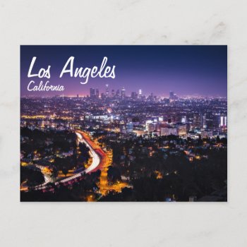 Los Angeles  California Skyline At Night Postcard by The_Edge_of_Light at Zazzle