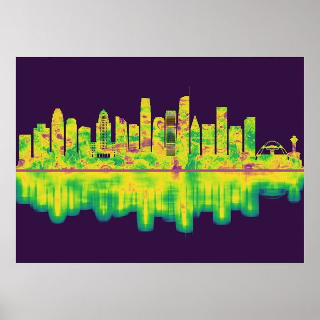 Los Angeles California Skyline Poster (Front)