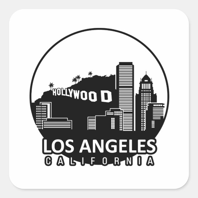 Los Angeles California Skyline Square Sticker (Front)