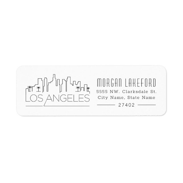 Los Angeles, California Stylized Skyline | Label (Front)