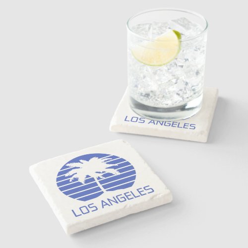 Los Angeles California Sunset  Stone Coaster