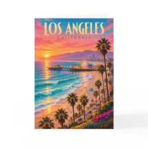 Los Angeles California Sunset Travel Poster