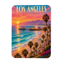 Los Angeles California Sunset Travel Poster