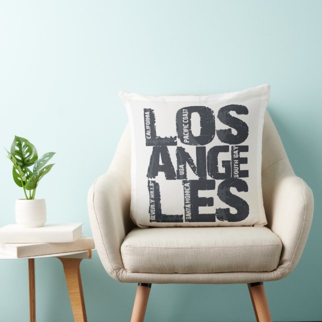 Los Angeles California Throw Pillow (Chair)