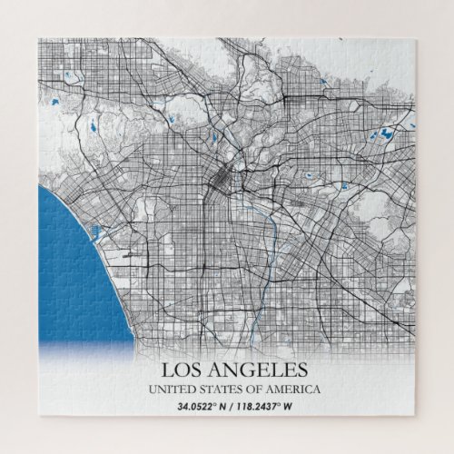 Los Angeles California USA Travel City Map Jigsaw Puzzle