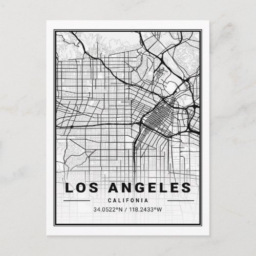 Los Angeles California USA Travel City Map Postcard