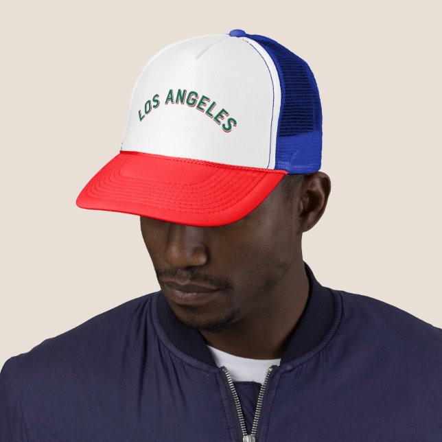 Los Angeles, California Vintage Arch Trucker Hat (In Situ)