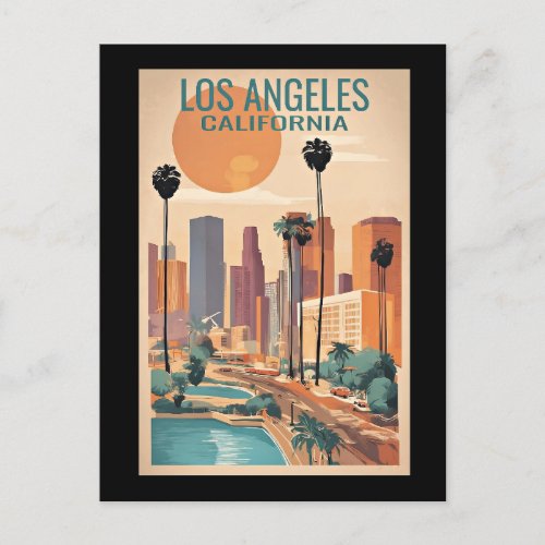Los Angeles California vintage illustration Postcard