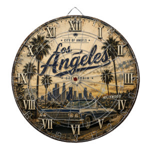 Los Angeles California Vintage Retro Dart Board