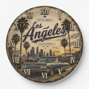 Los Angeles California  Vintage Retro  Paper Plates