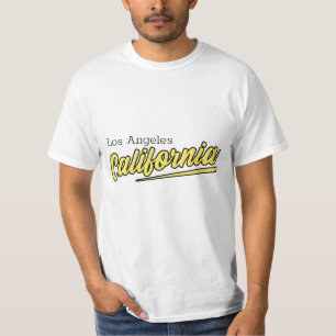 Los Angeles California Yellow Typography T-Shirt