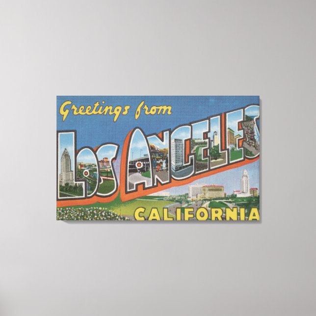 Los Angeles, CaliforniaLarge Letter Scenes 2 Canvas Print (Front)
