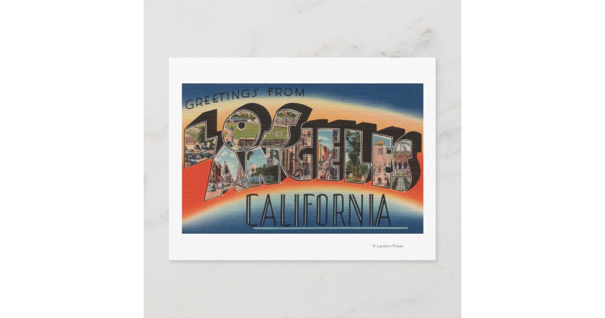 Big Letter Greetings from Los Angeles California Postcard