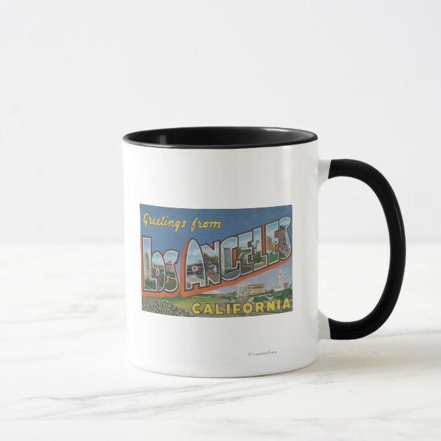 Los Angeles, CaliforniaLarge Letter Scenes Mug (Right)