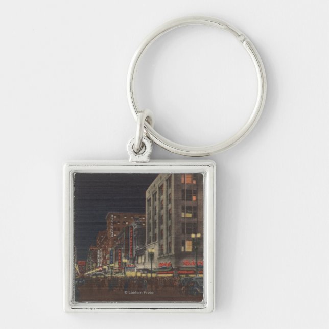 Los Angeles, CASouth View of Broadway from 6th Keychain (Front)