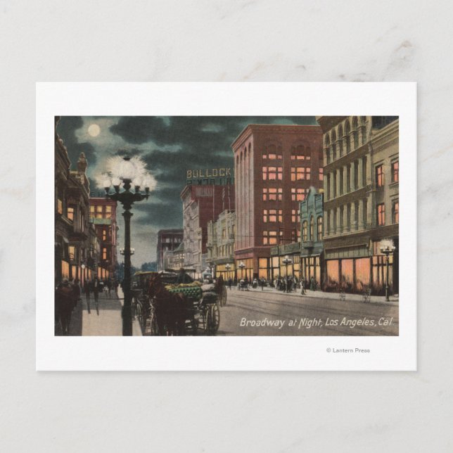 Los Angeles, CAStreet View of Broadway at Postcard (Front)