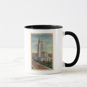 Los Angeles, CAView of City Hall and Cable Car Mug