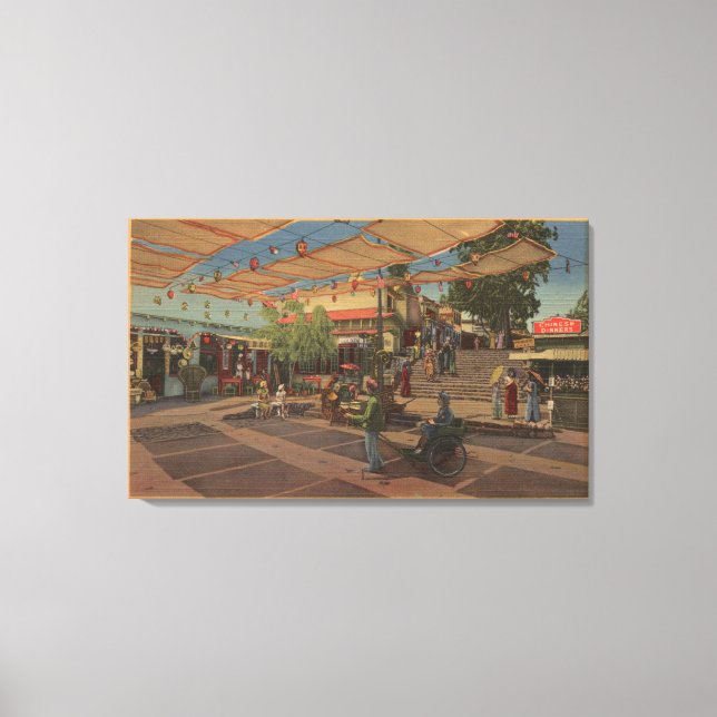 Los Angeles, CAView of Plaza in Chinatown Canvas Print (Front)