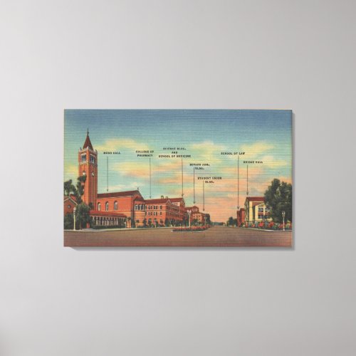 Los Angeles CAView of USC Campus Canvas Print