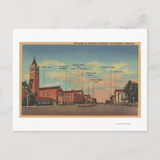 Los Angeles, CAView of U.S.C. Campus Postcard (Front)