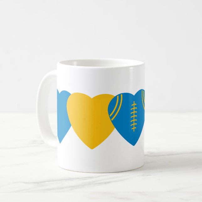 Los Angeles Chargers Football Heart Design Coffee Mug | Zazzle