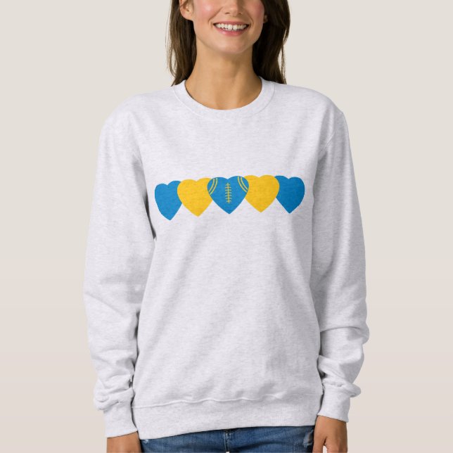 Los Angeles Chargers Heart Football Sweatshirt (Front)