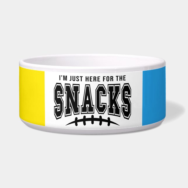 Los Angeles Chargers Here For The Snacks Pet Bowl (Front)