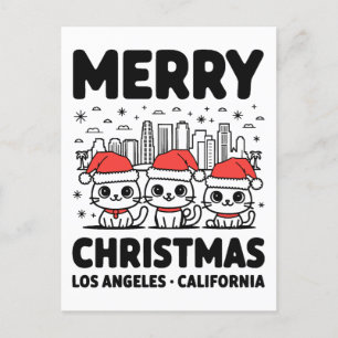 Los Angeles City California Merry Christmas USA Postcard