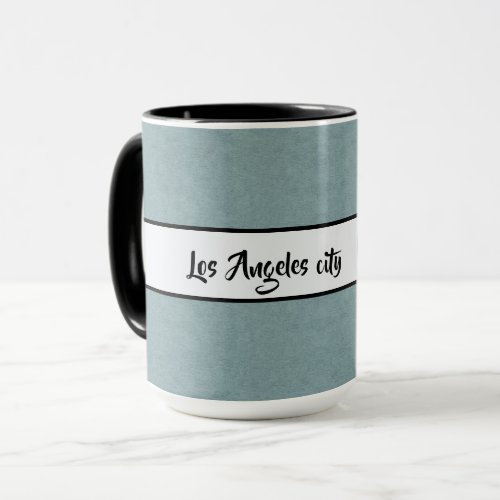 Los Angeles City Elegant Black Grey Ringer 15oz Mug