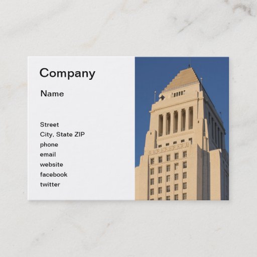 Customizable Los Angeles City Hall Business Card Template