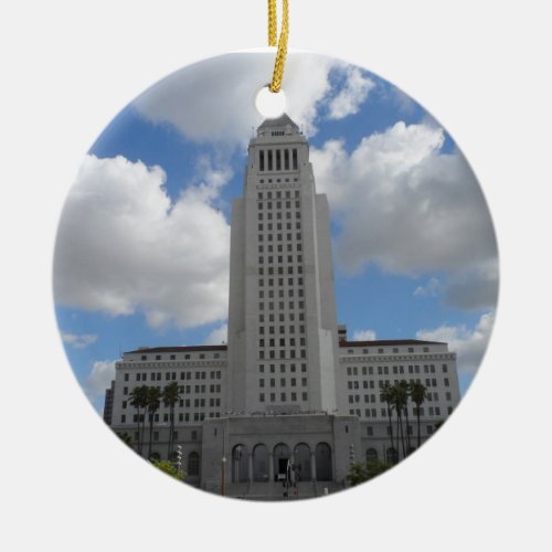 Los Angeles City Hall Ceramic Ornament