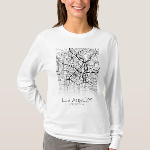 Los Angeles City Map T_Shirt