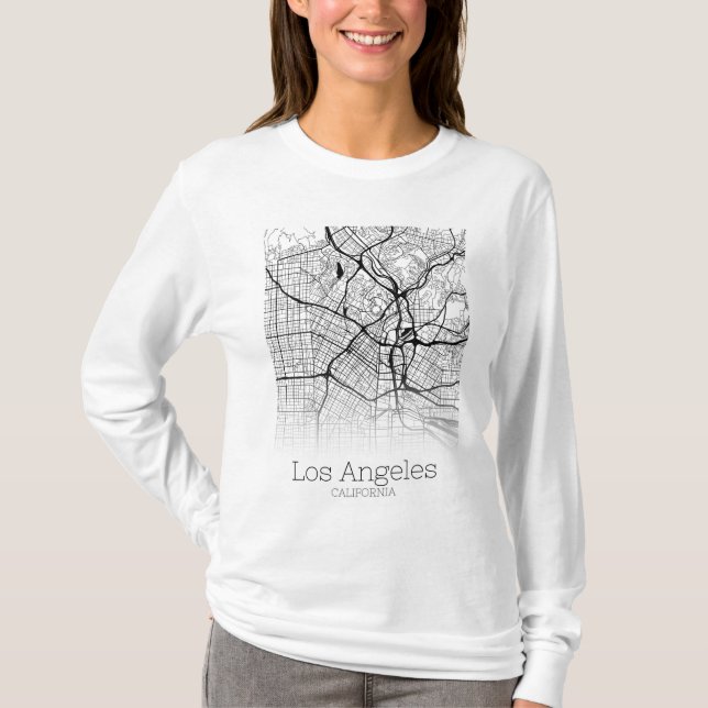 Los Angeles City Map T-Shirt (Front)