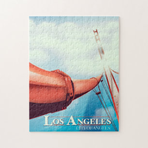 Los Angeles "city of Angels" Vacation poster. Jigsaw Puzzle