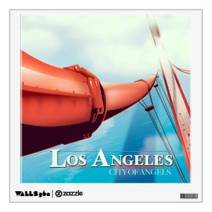 Los Angeles "city of Angels" Vacation poster. Wall Decal