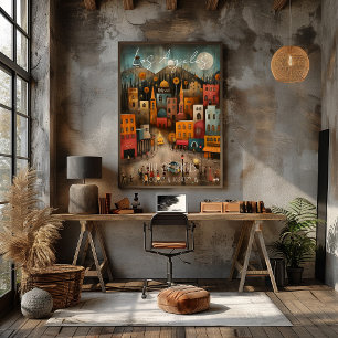 Los Angeles: City of Angels - Whimsical Art Poster