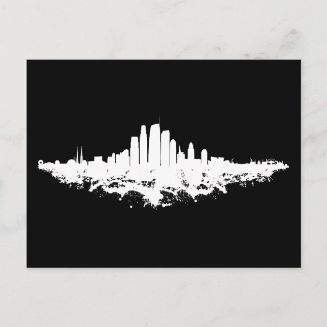 Los Angeles City Skyline Watercolor  Postcard (Front)
